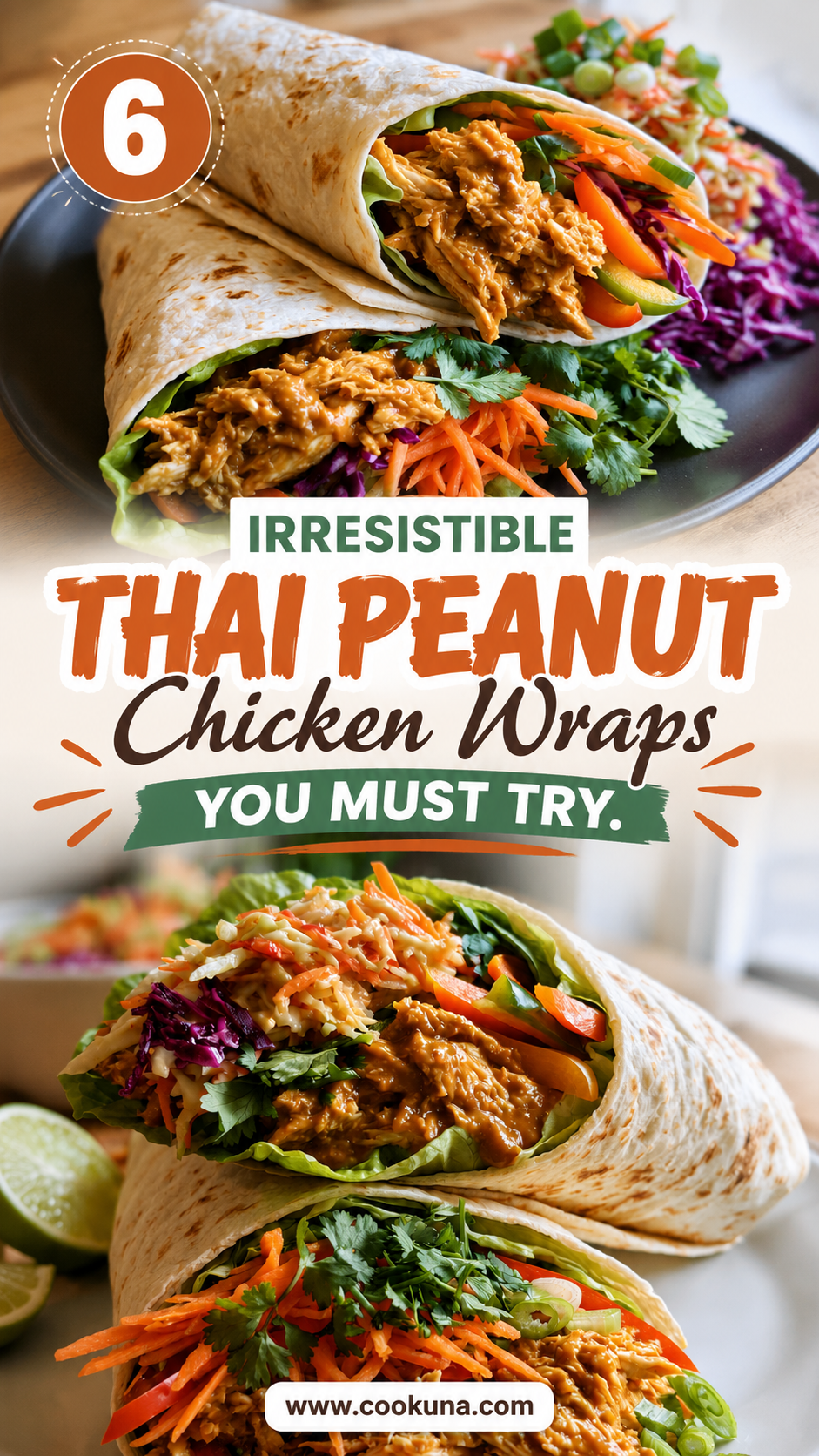 Thai Peanut Chicken Wraps