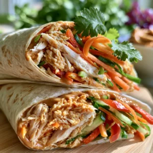 Thai Peanut Chicken Wraps