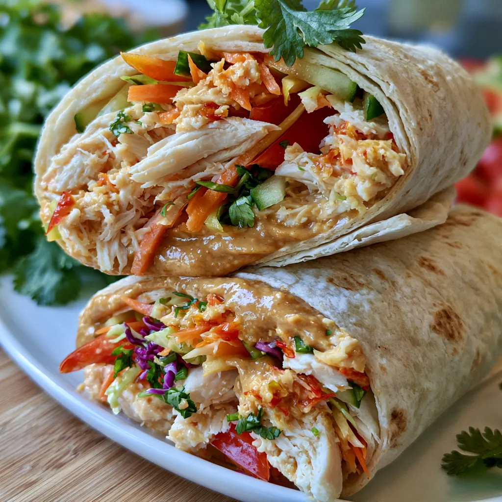 Thai Peanut Chicken Wraps