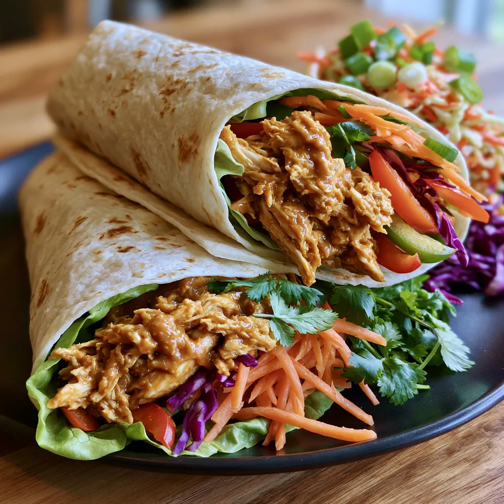 Thai Peanut Chicken Wraps