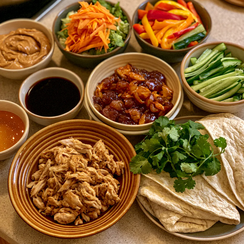 Thai Peanut Chicken Wraps