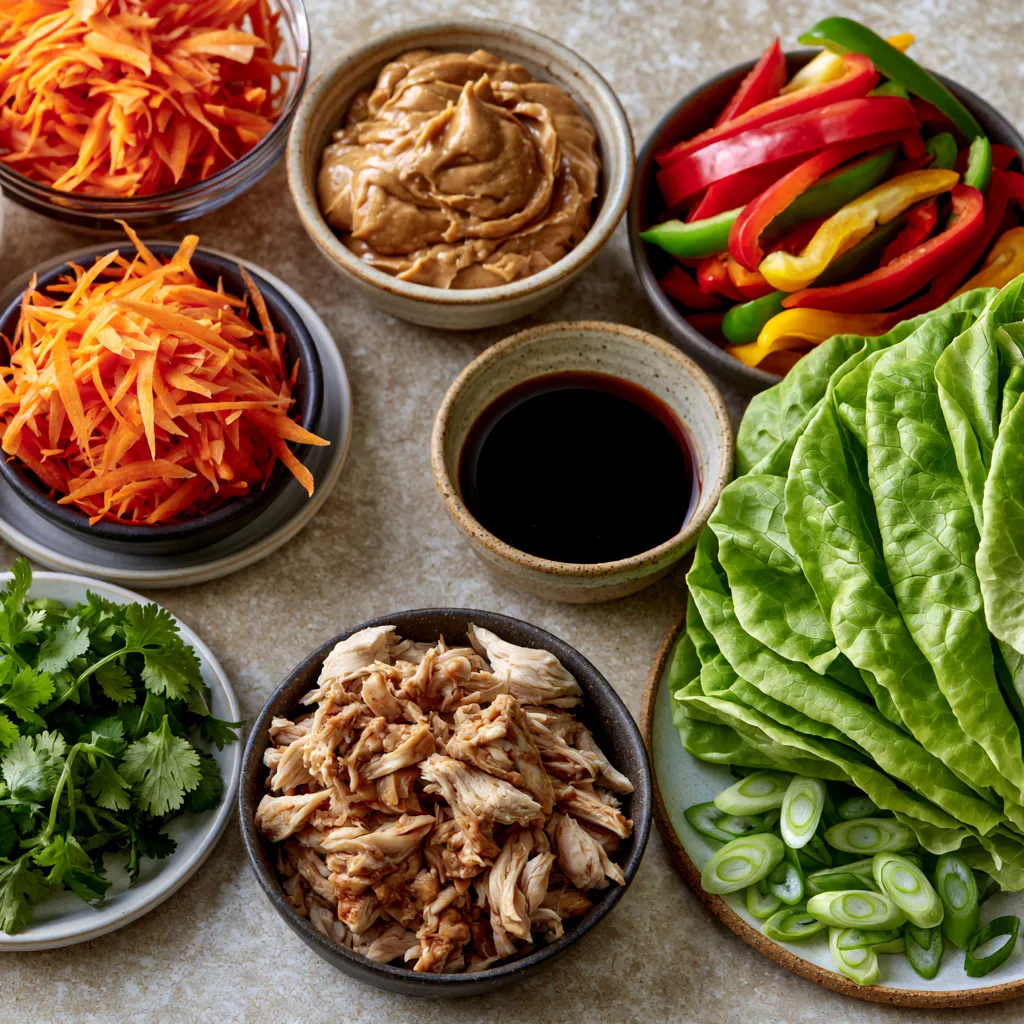 Thai Peanut Chicken Wraps