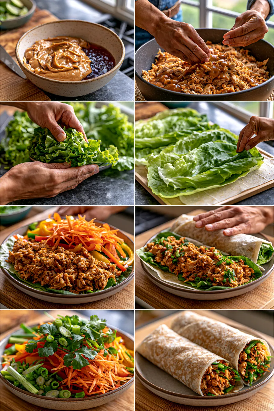 Thai Peanut Chicken Wraps