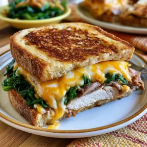 Turkey Melt with Cheddar and Spinach