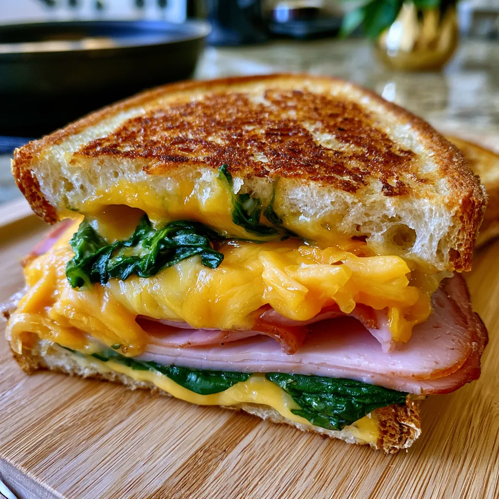 Turkey Melt with Cheddar and Spinach