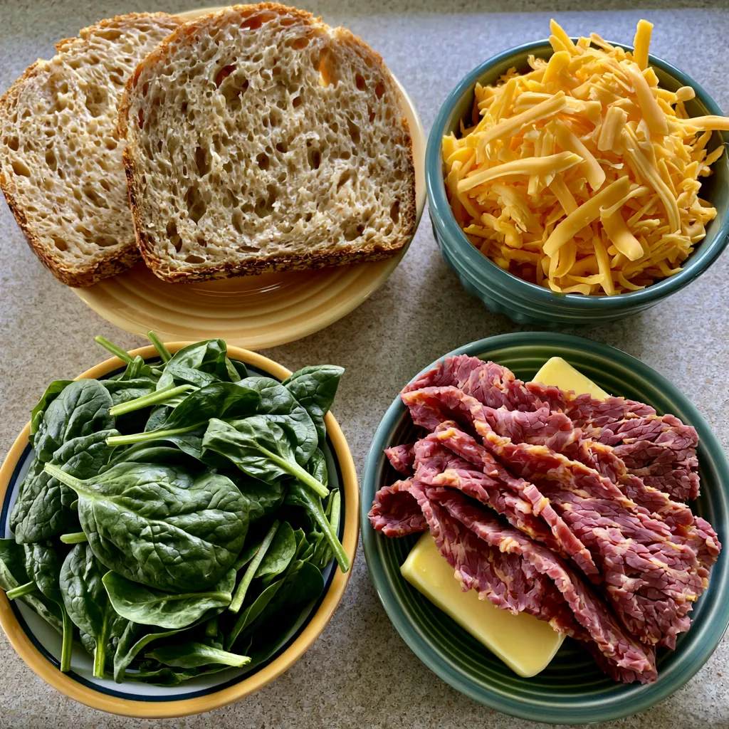 Turkey Melt with Cheddar and Spinach