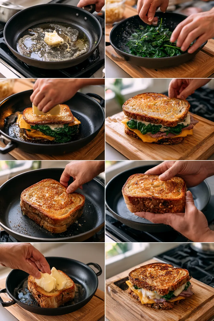 Turkey Melt with Cheddar and Spinach