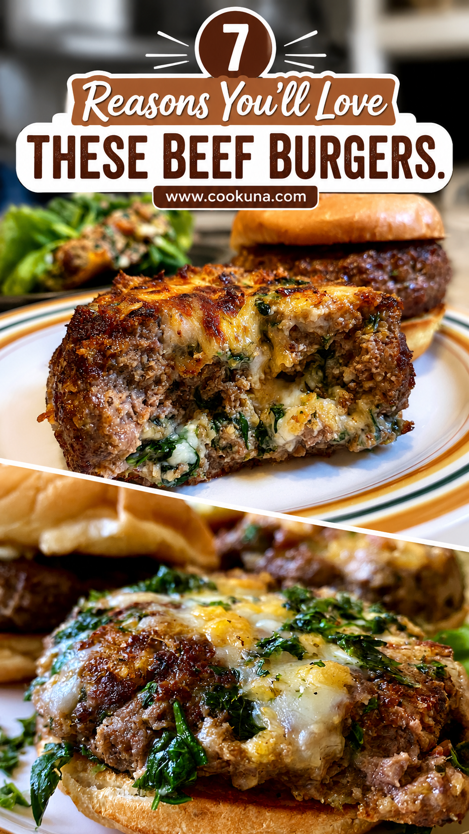 White Cheddar & Spinach Beef Burgers