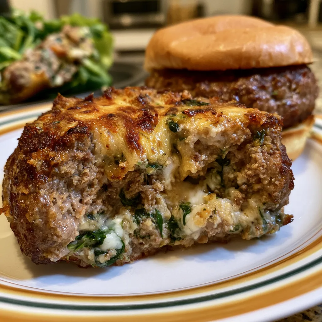 White Cheddar & Spinach Beef Burgers