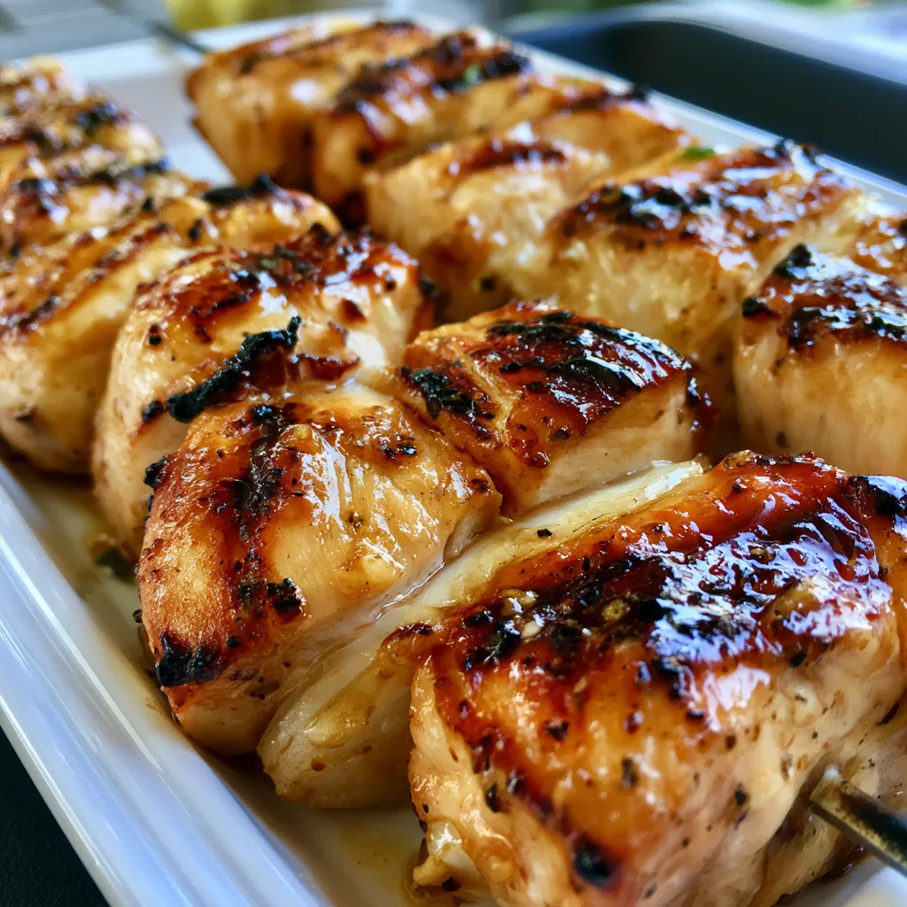 honey garlic chicken skewers