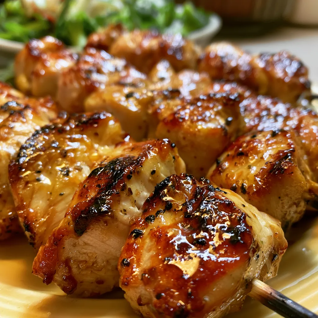honey garlic chicken skewers