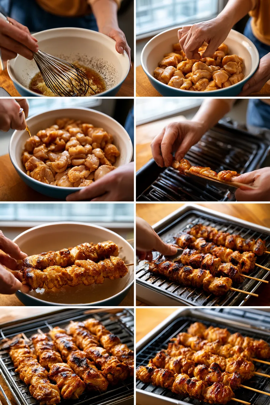 honey garlic chicken skewers