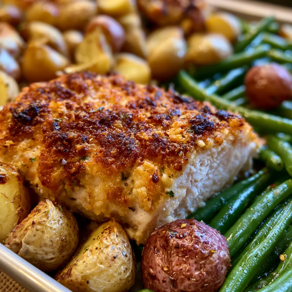 parmesan crusted chicken sheet pan dinner