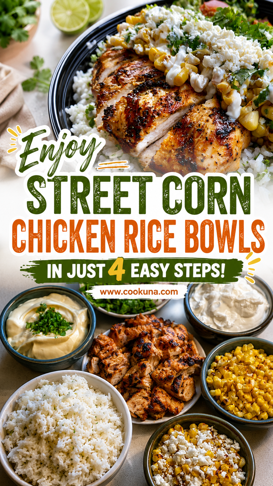 street corn chicken rice bowls prepper protein