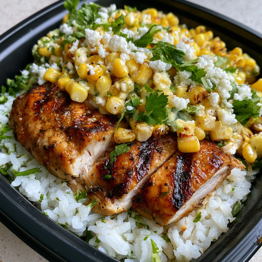 street corn chicken rice bowls prepper protein