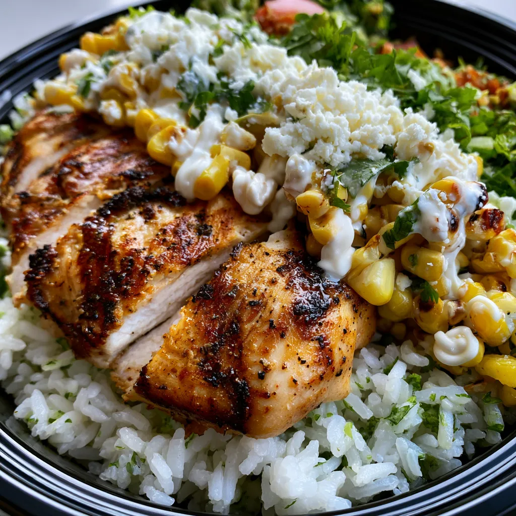 street corn chicken rice bowls prepper protein