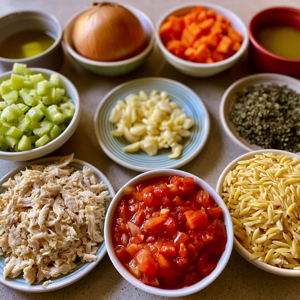 warm chicken orzo soup