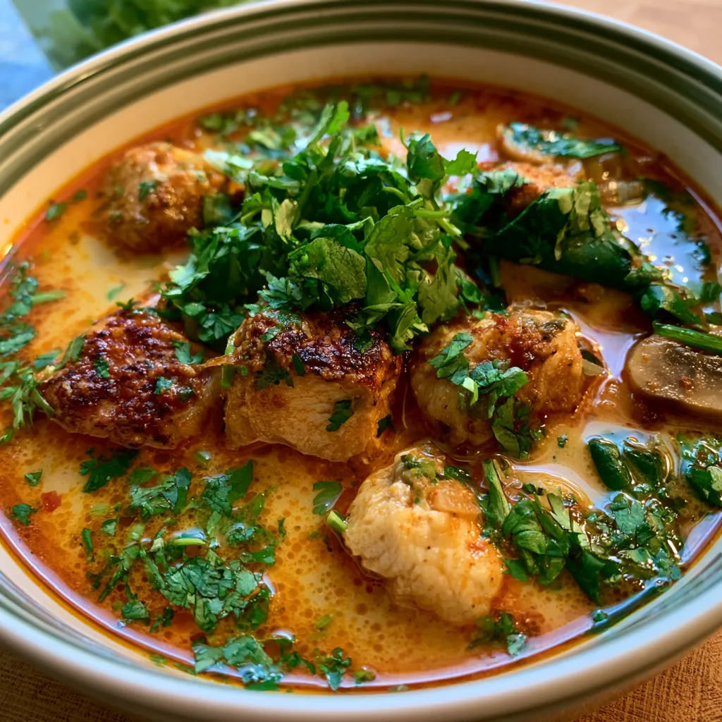 20 minute thai chicken curry soup