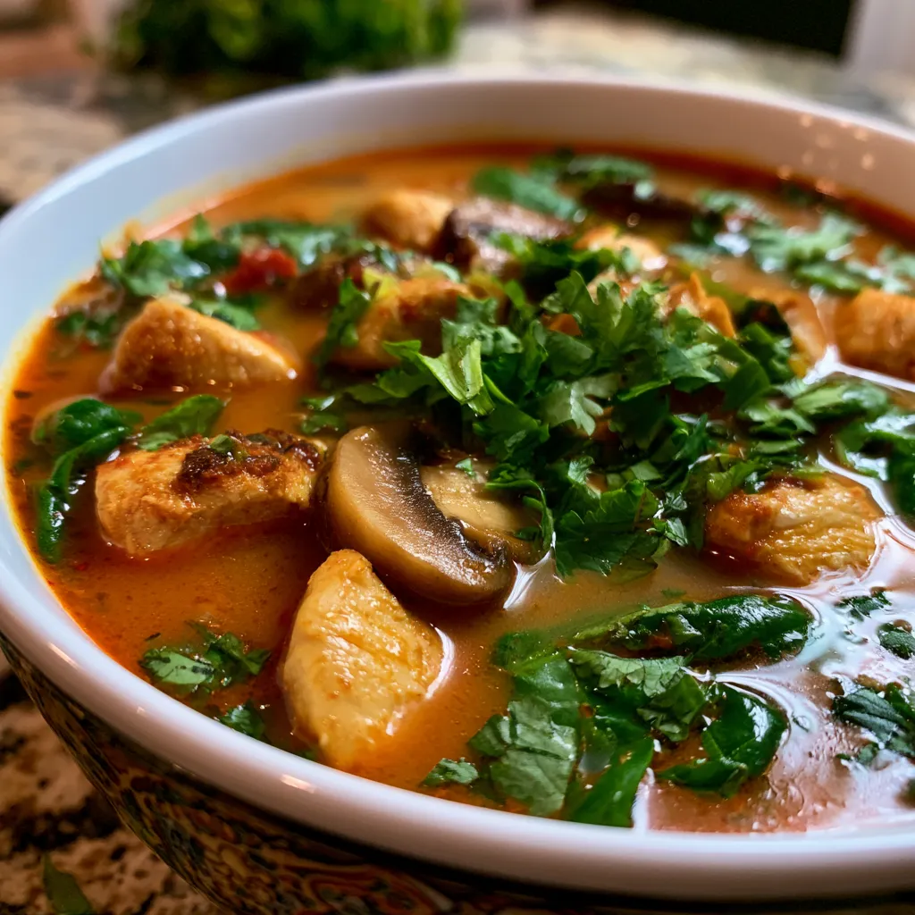 20 minute thai chicken curry soup