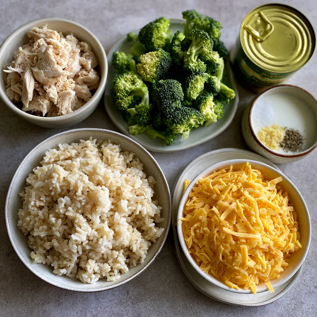 cheesy broccoli chicken and rice casserole