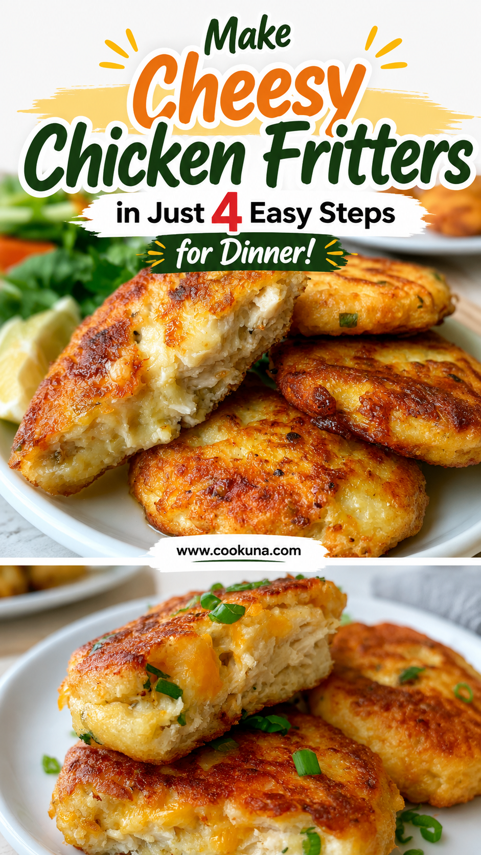 cheesy chicken fritters