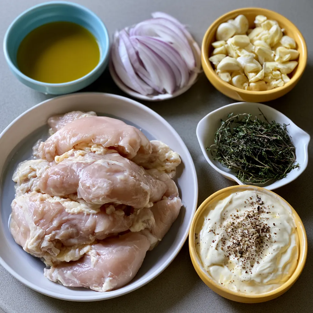 chicken breasts in creamy garlic sauce