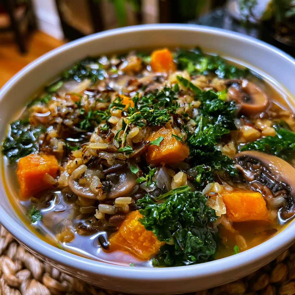 cozy autumn wild rice soup