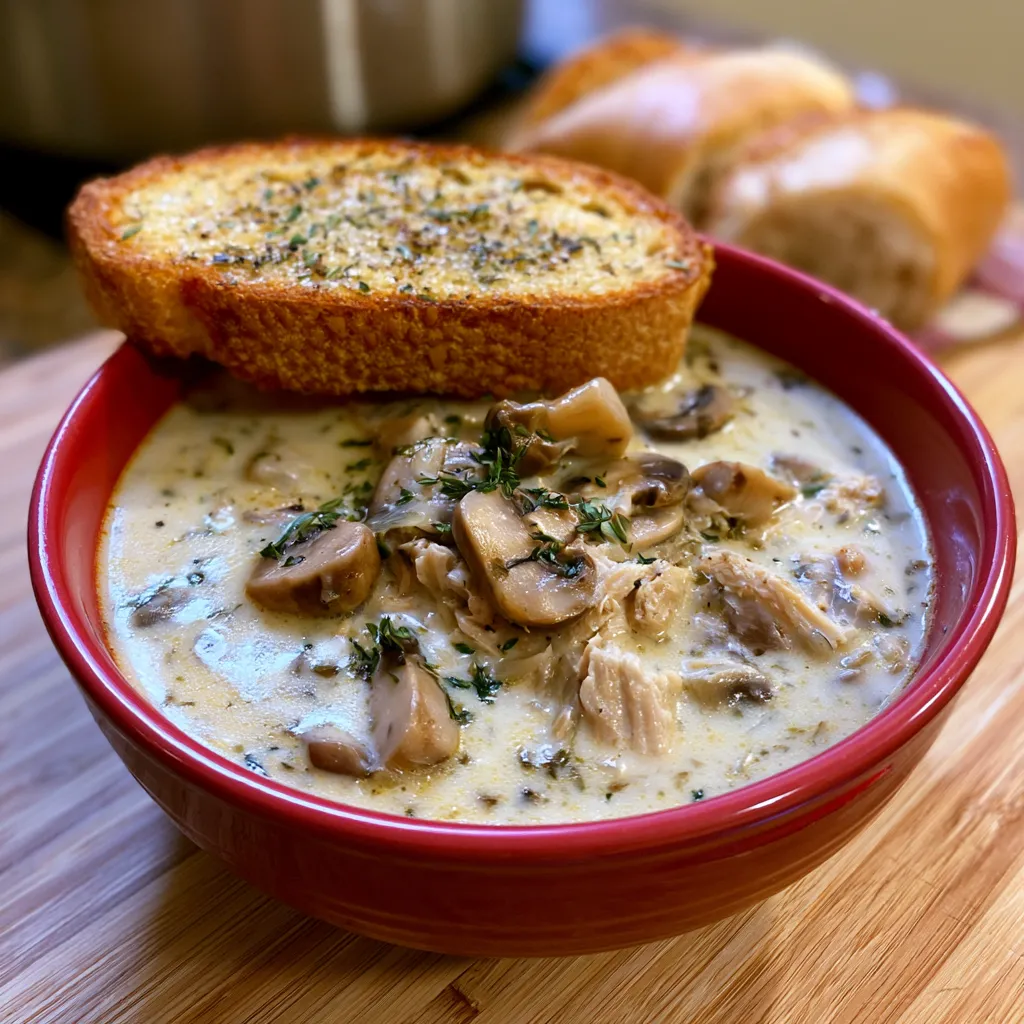 creamy chicken and mushroom soup