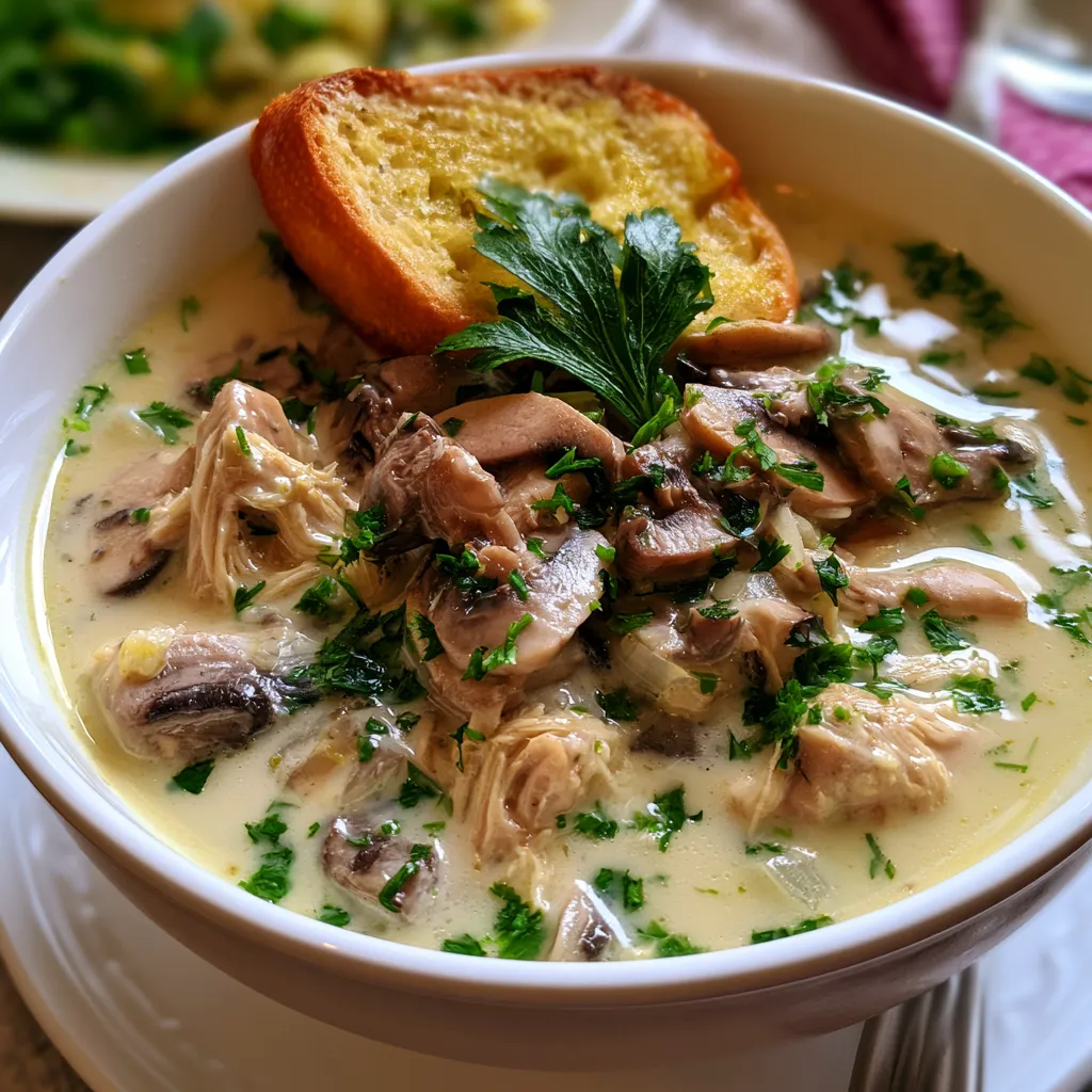 creamy chicken and mushroom soup