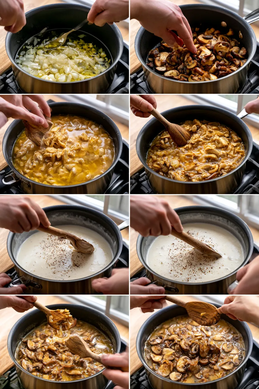 creamy chicken and mushroom soup