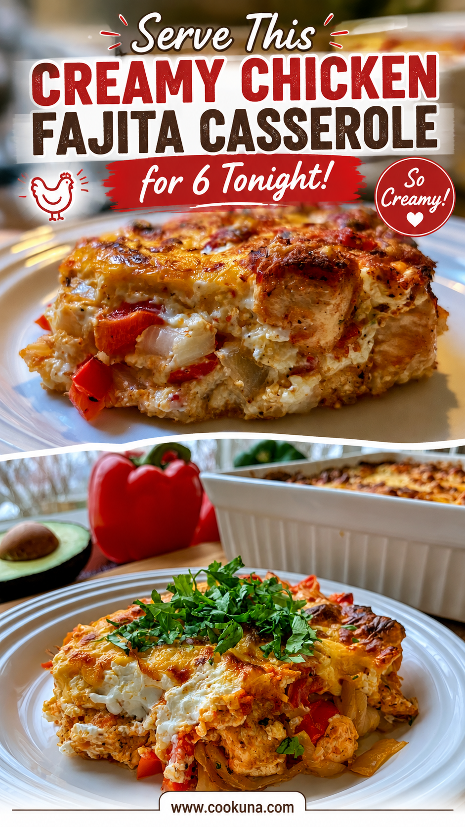 creamy chicken fajita casserole