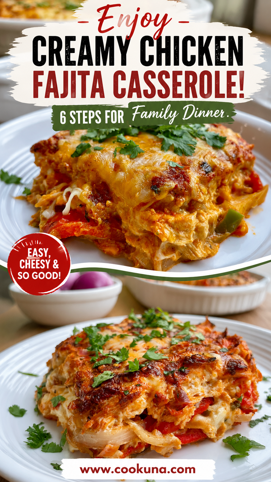 creamy chicken fajita casserole