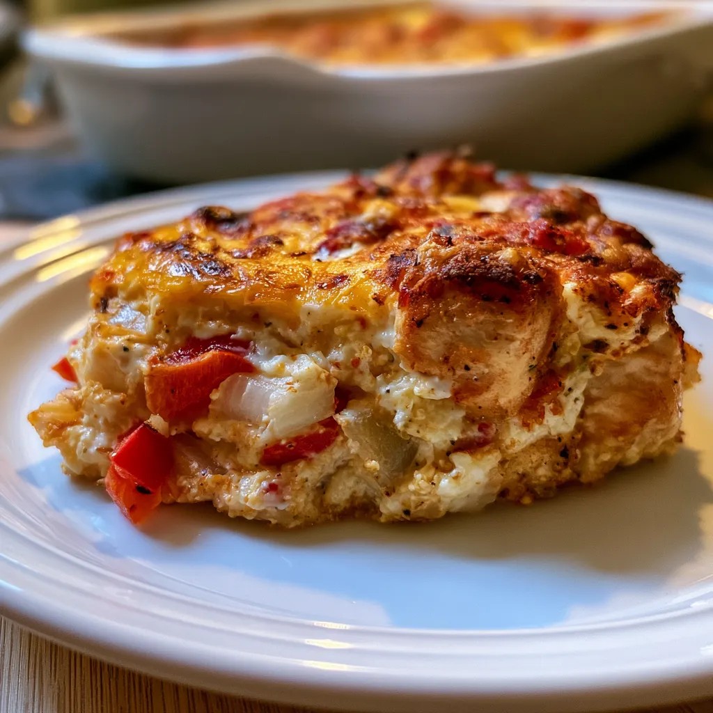 creamy chicken fajita casserole