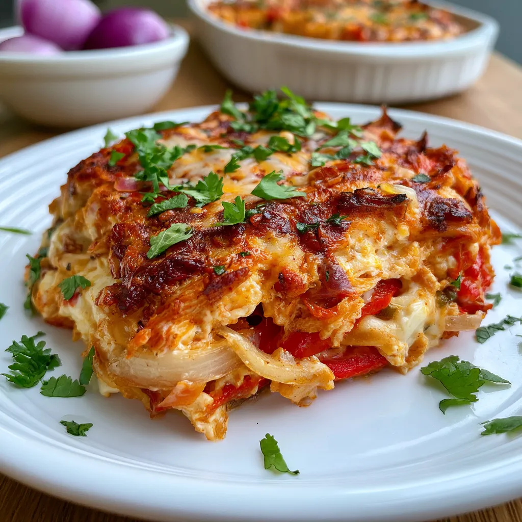 creamy chicken fajita casserole