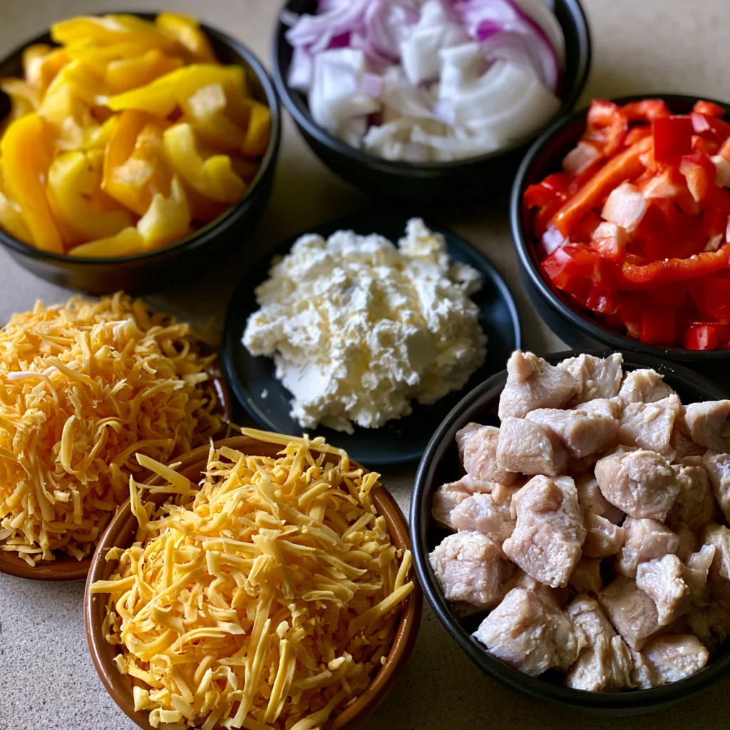 creamy chicken fajita casserole