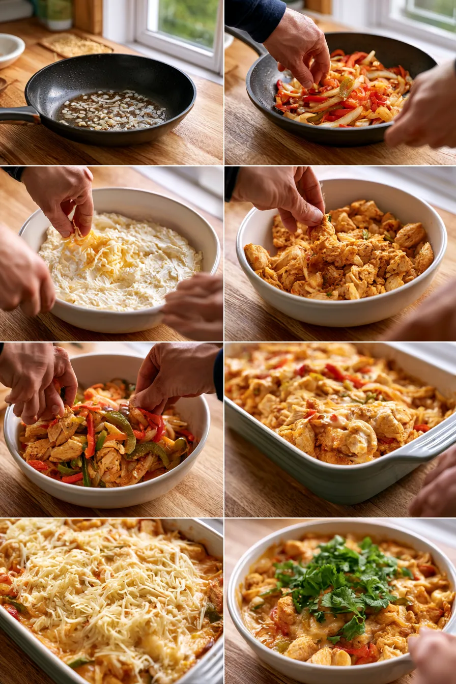 creamy chicken fajita casserole
