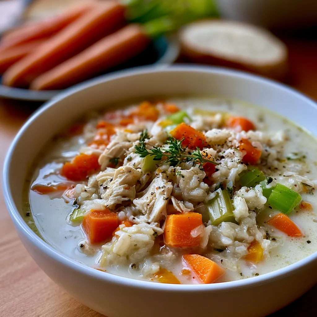 creamy chicken rice soup