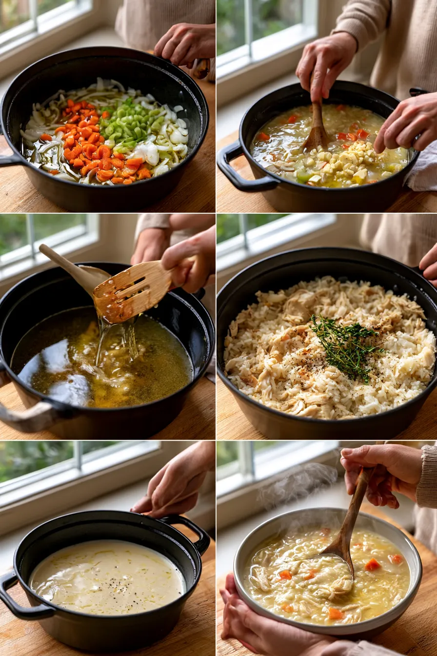 creamy chicken rice soup