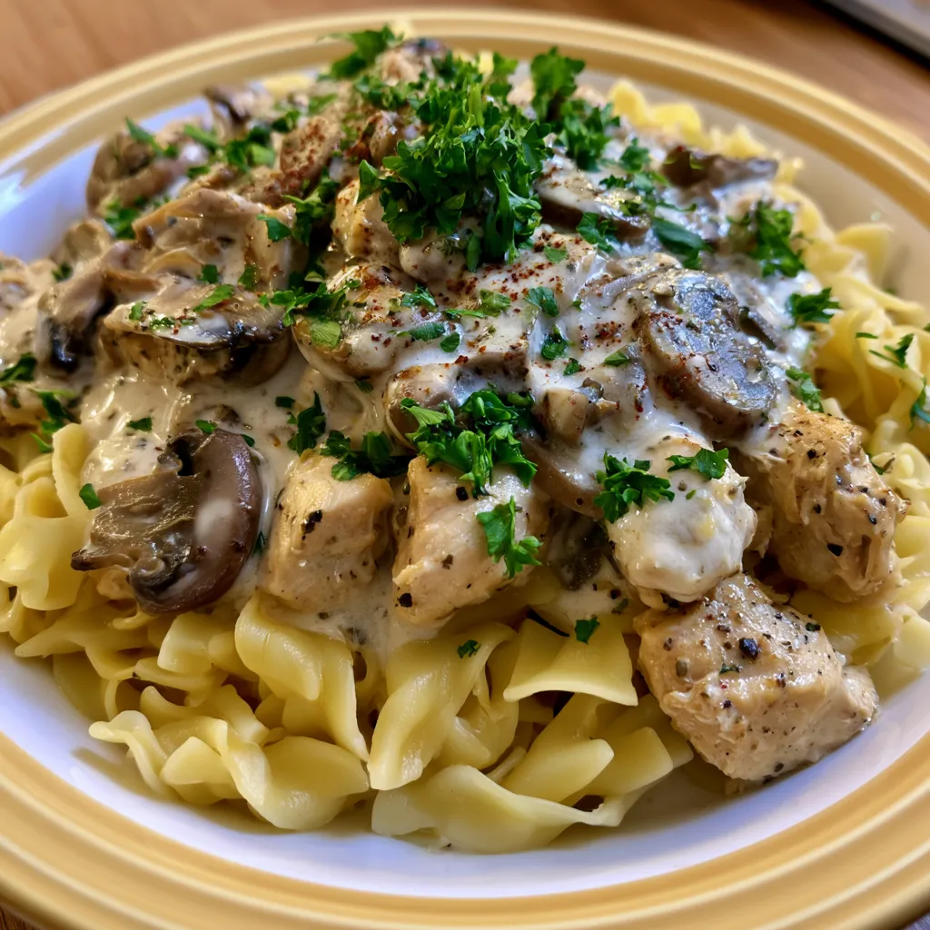 creamy chicken stroganoff
