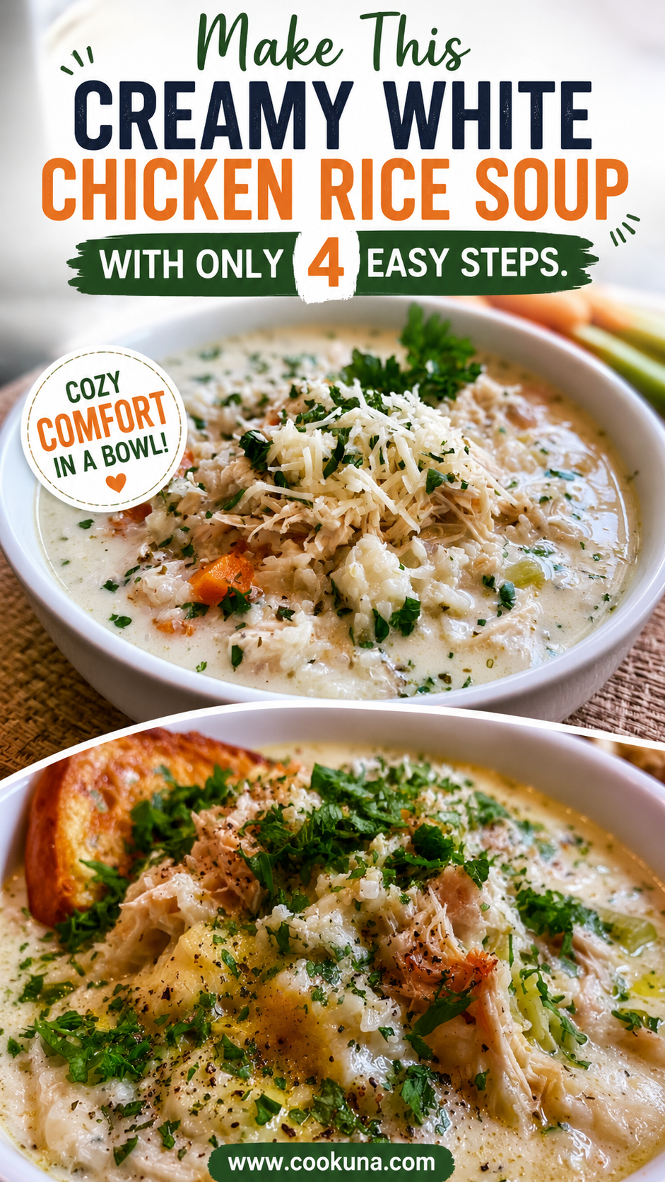 creamy white chicken rice soup