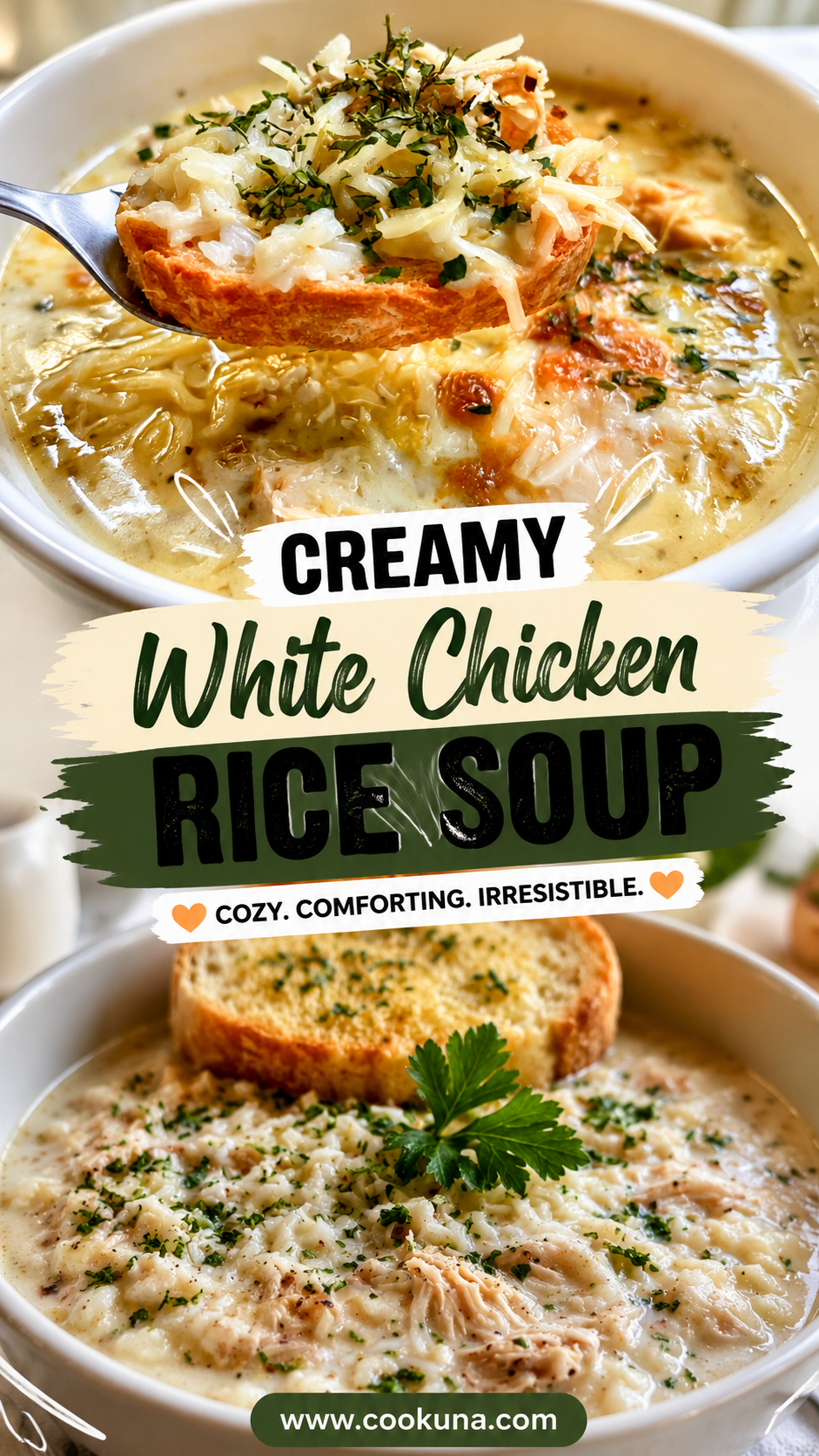 creamy white chicken rice soup