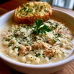 creamy white chicken rice soup