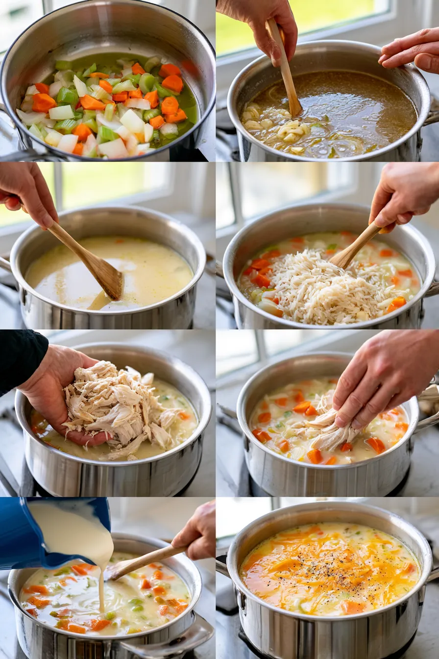 creamy white chicken rice soup