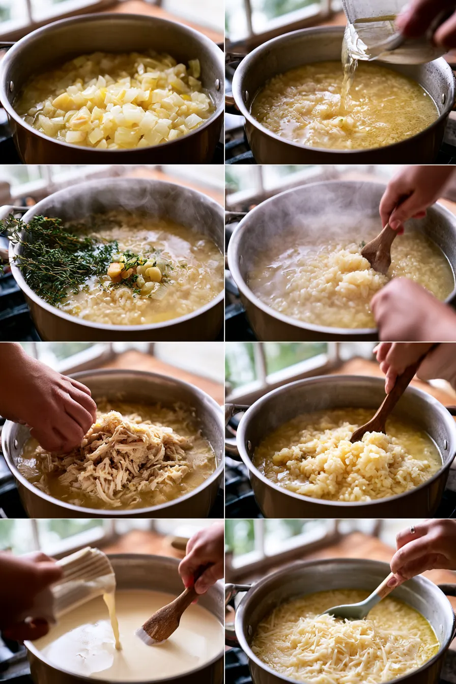 creamy white chicken rice soup