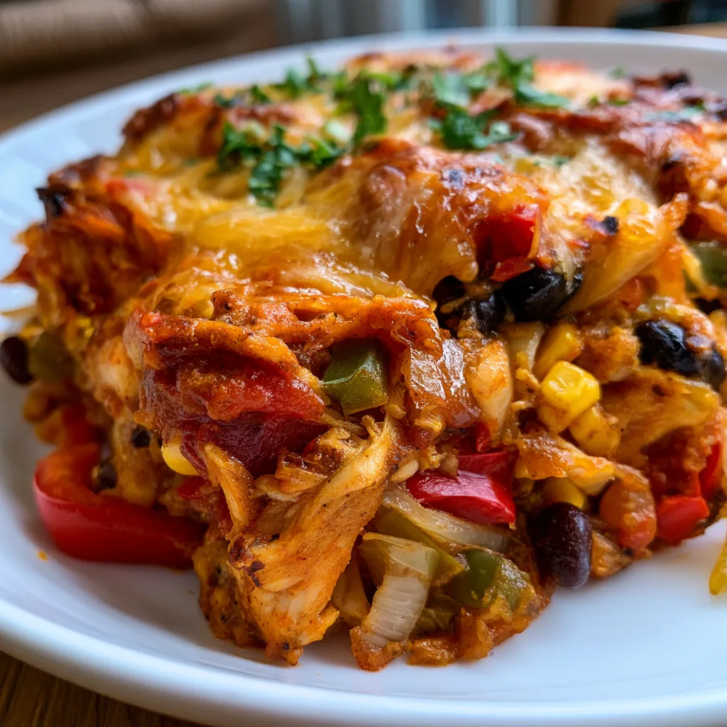 easy chicken fajita casserole