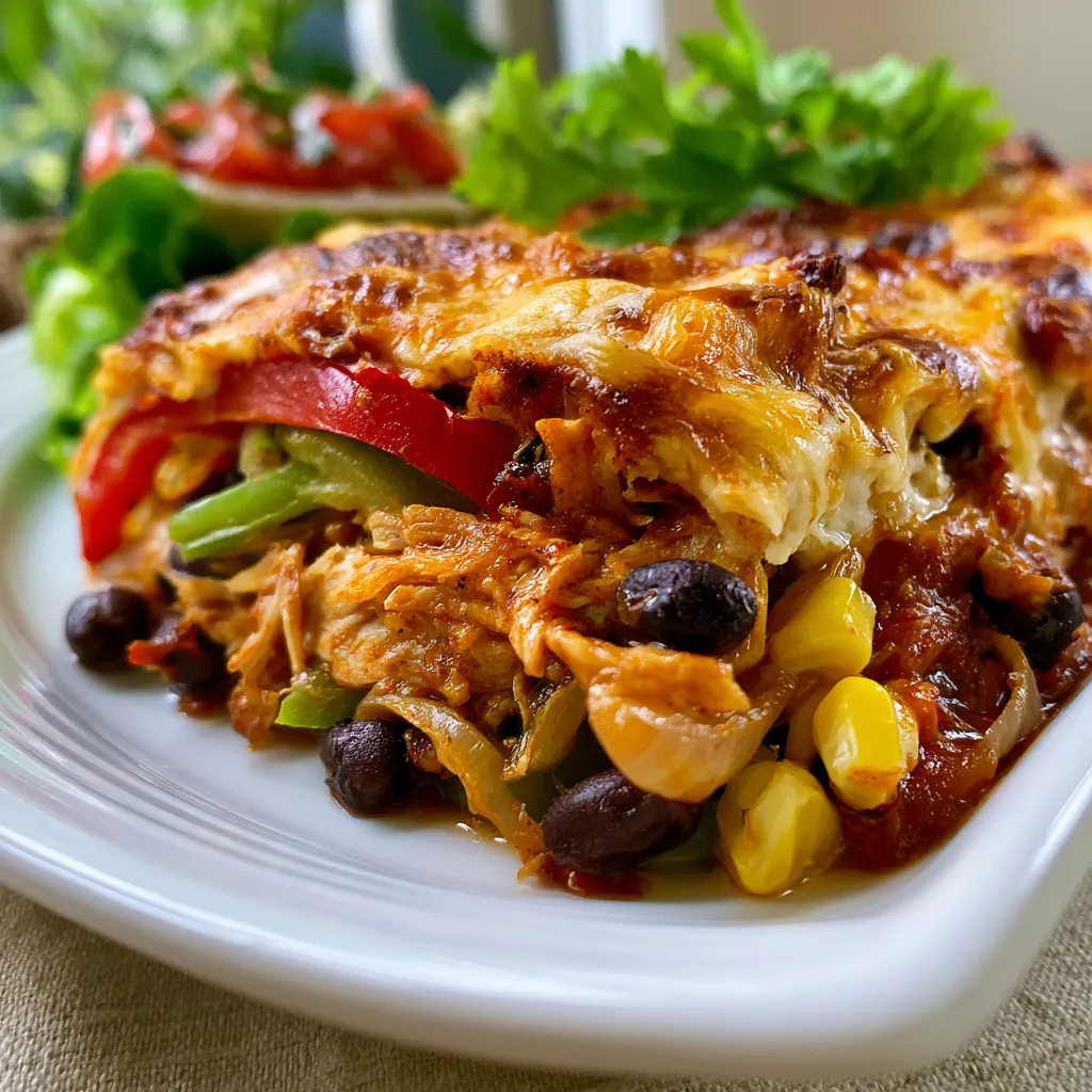 easy chicken fajita casserole