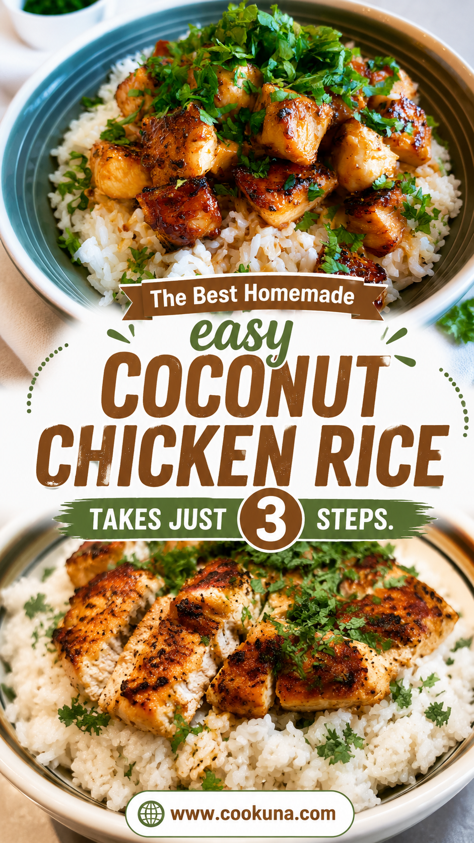 easy coconut chicken rice bowl