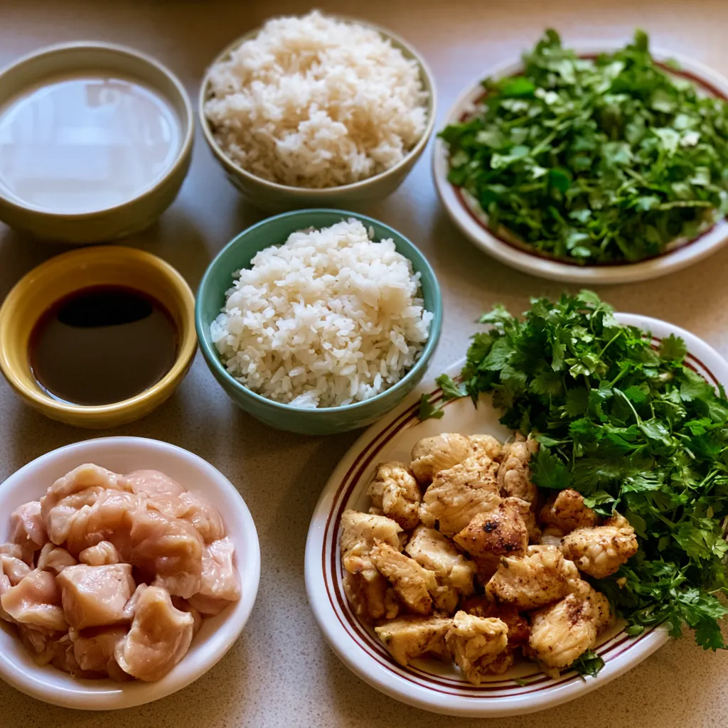 easy coconut chicken rice bowl