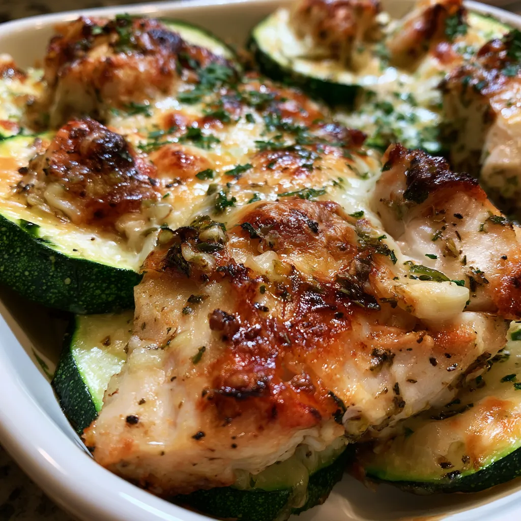 garlic chicken zucchini bake