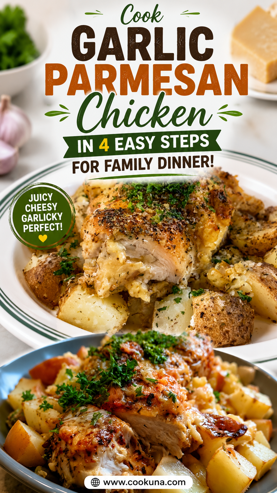 garlic parmesan crockpot chicken and potatoes